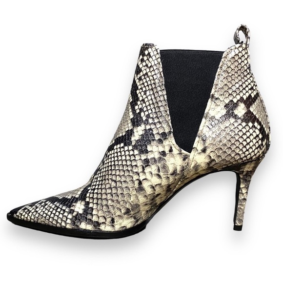 Zara Womens Leather Snakeskin Heeled Ankle Booties - Size 11 EU 42 - Picture 9 of 12